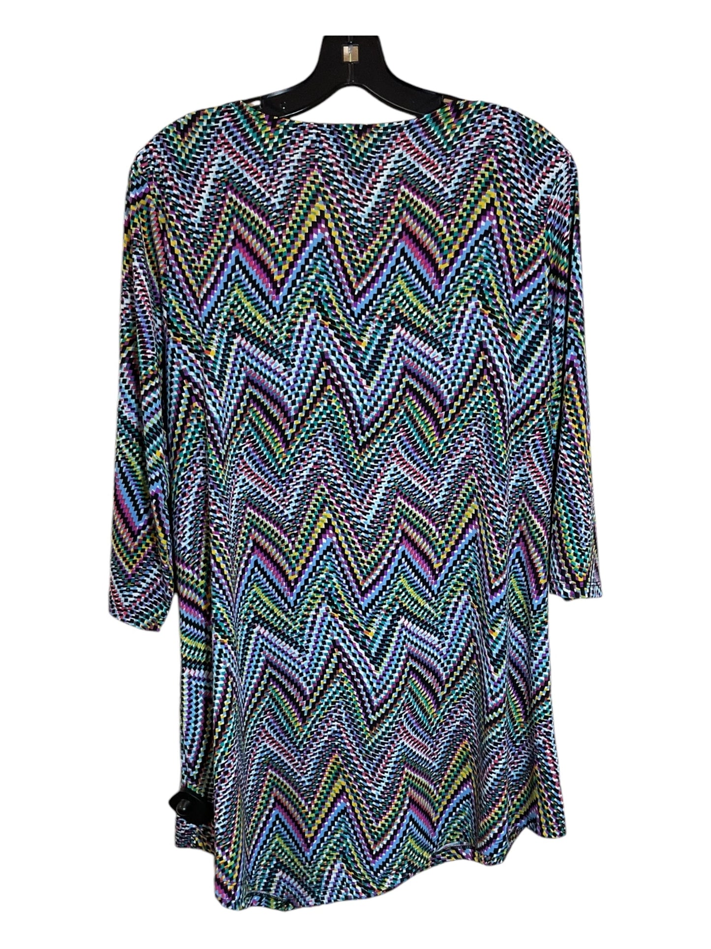 Tunic 3/4 Sleeve By Clothes Mentor In Multi-colored, Size: Xl