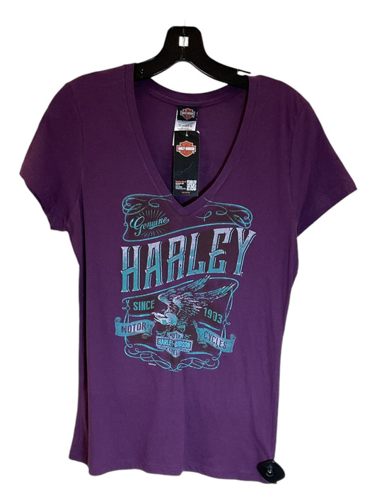 Top Short Sleeve By Harley Davidson In Purple, Size: M