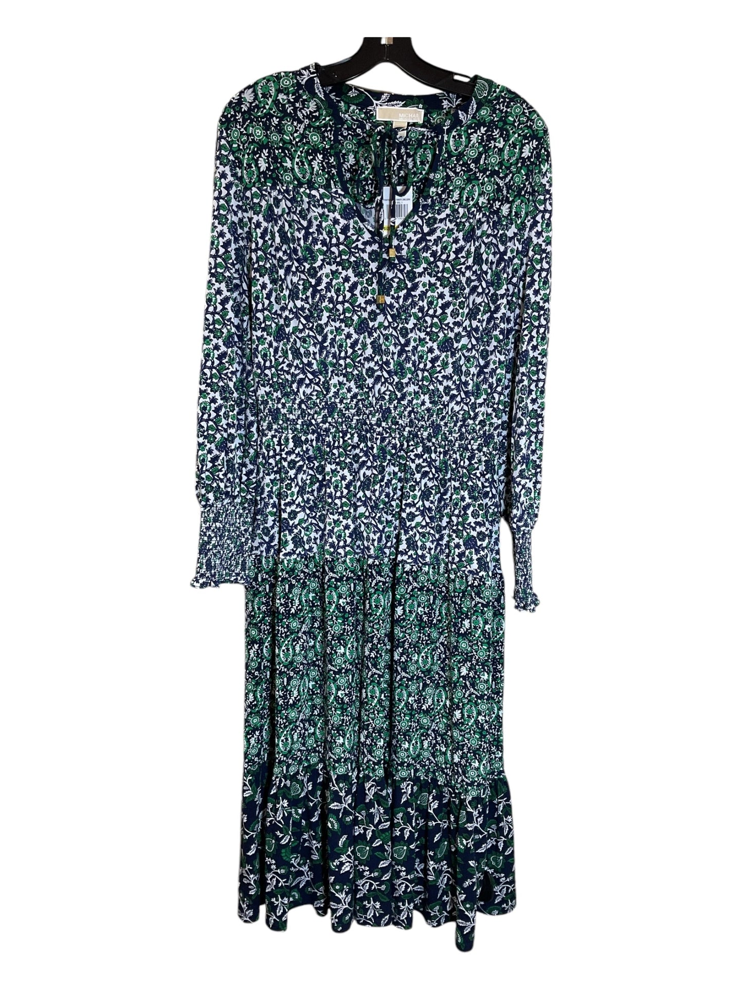 Dress Casual Maxi By Michael By Michael Kors In Blue & Green, Size: M