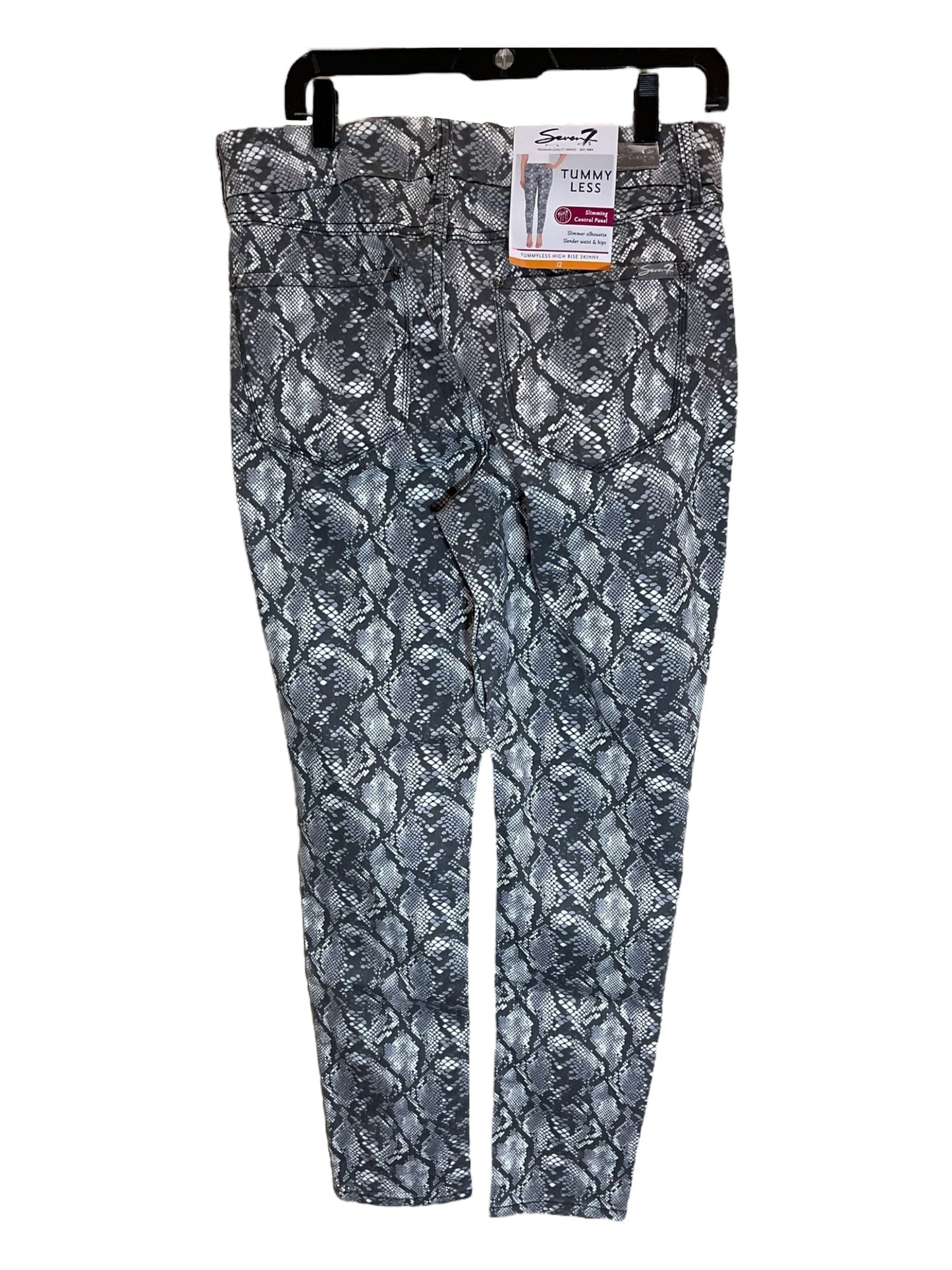 Jeans Skinny By Seven 7 In Snakeskin Print, Size: 12