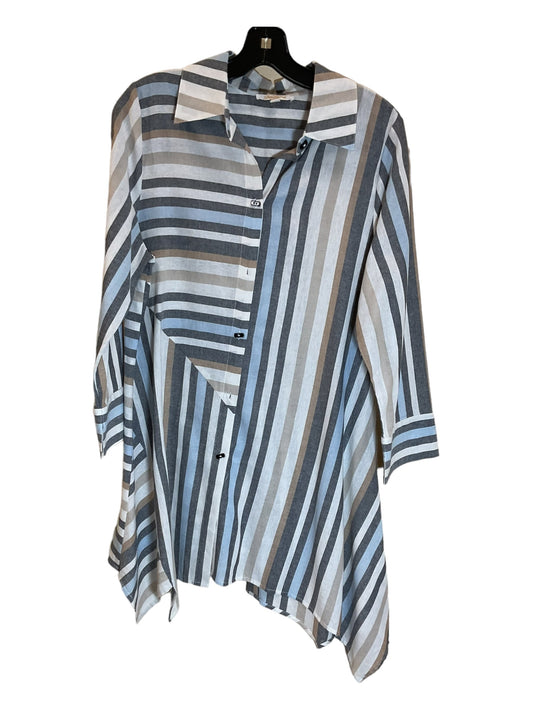 Striped Tunic Long Sleeve Clothes Mentor, Size M