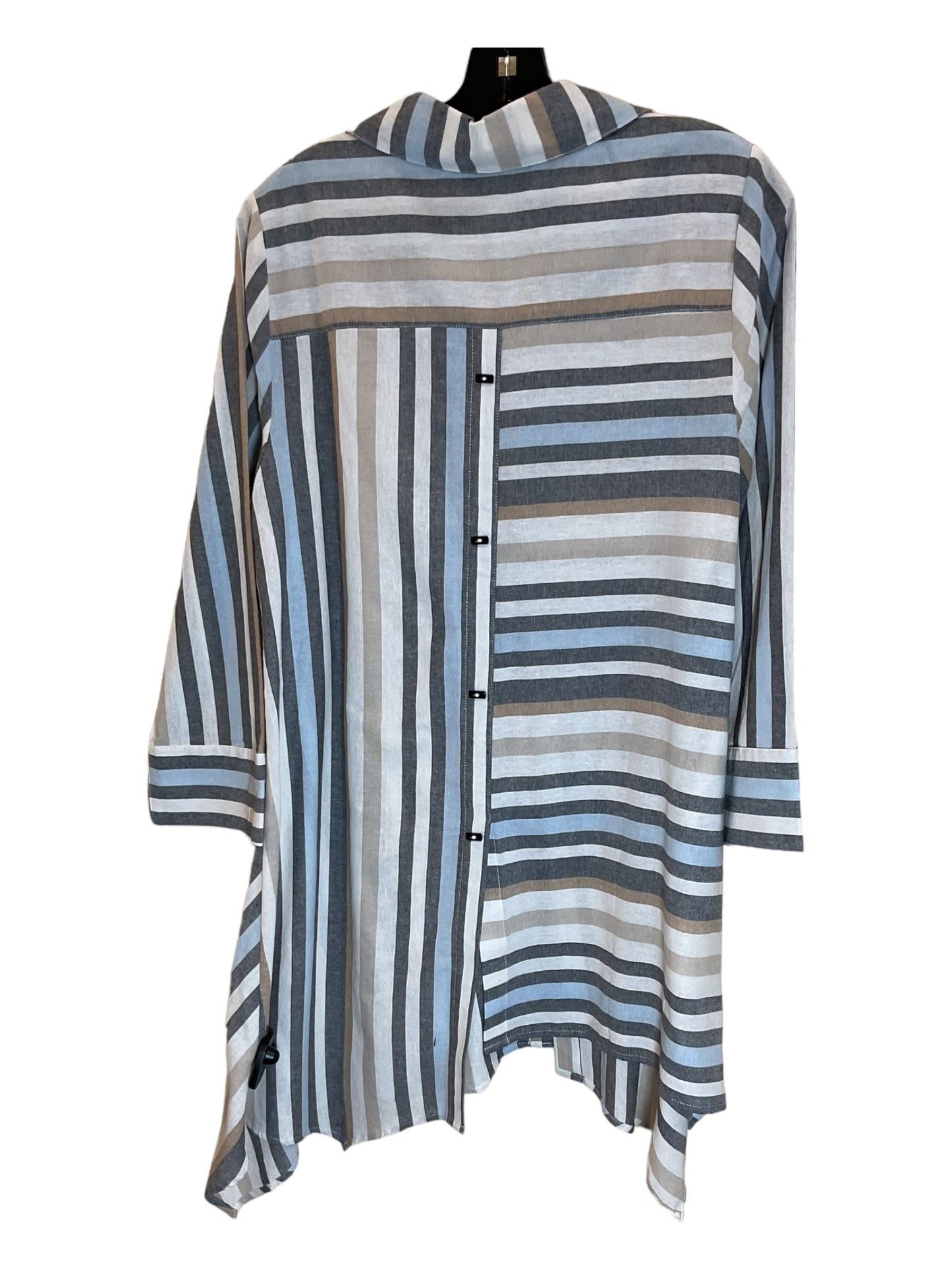 Striped Tunic Long Sleeve Clothes Mentor, Size M