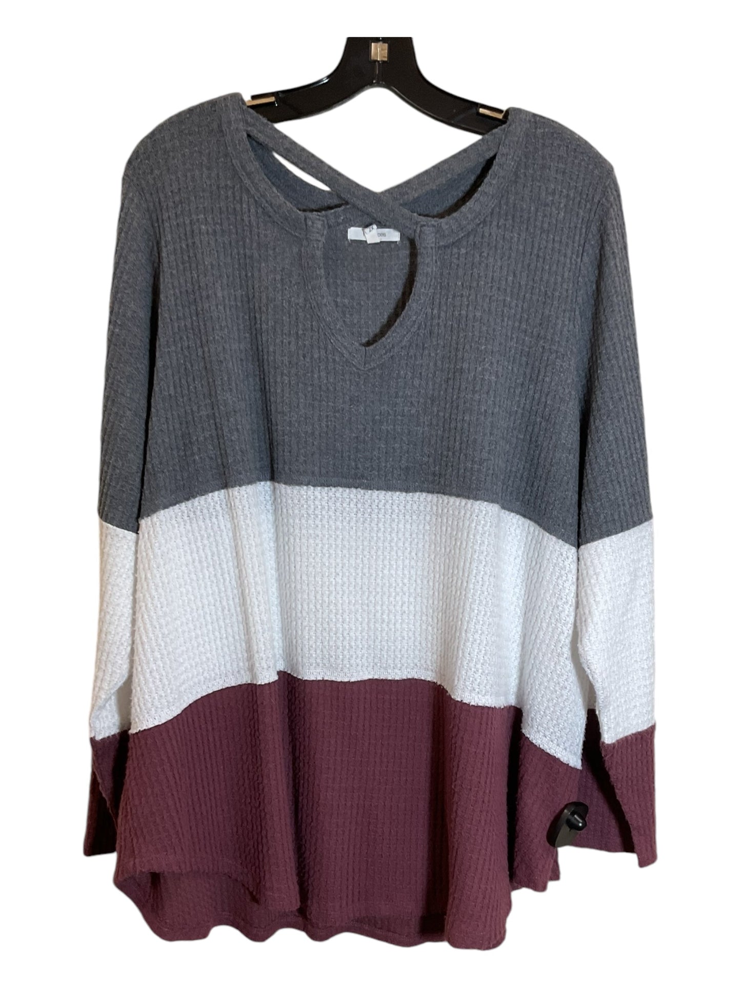 Top Long Sleeve By Maurices In Grey, Size: 2x