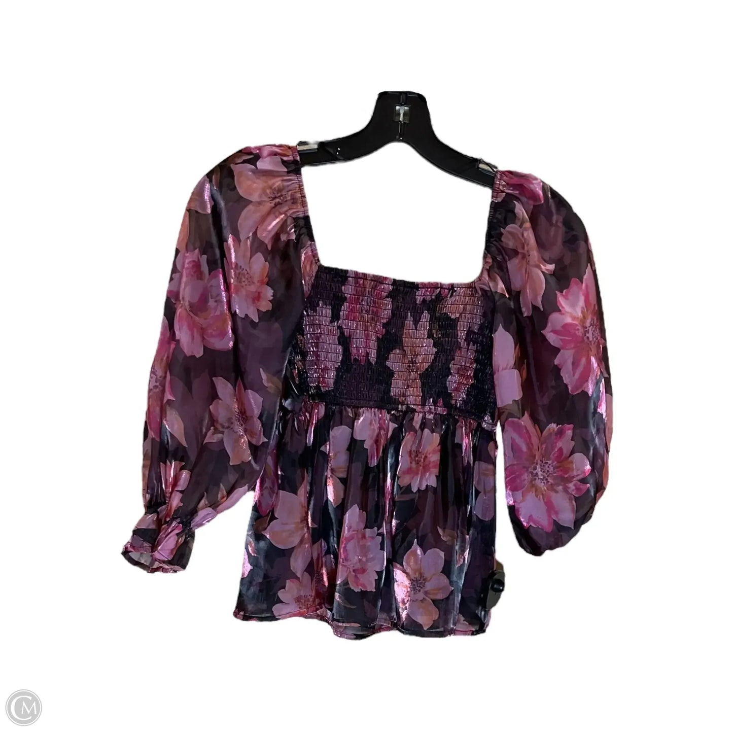 Top 3/4 Sleeve By Clothes Mentor In Floral Print, Size: S