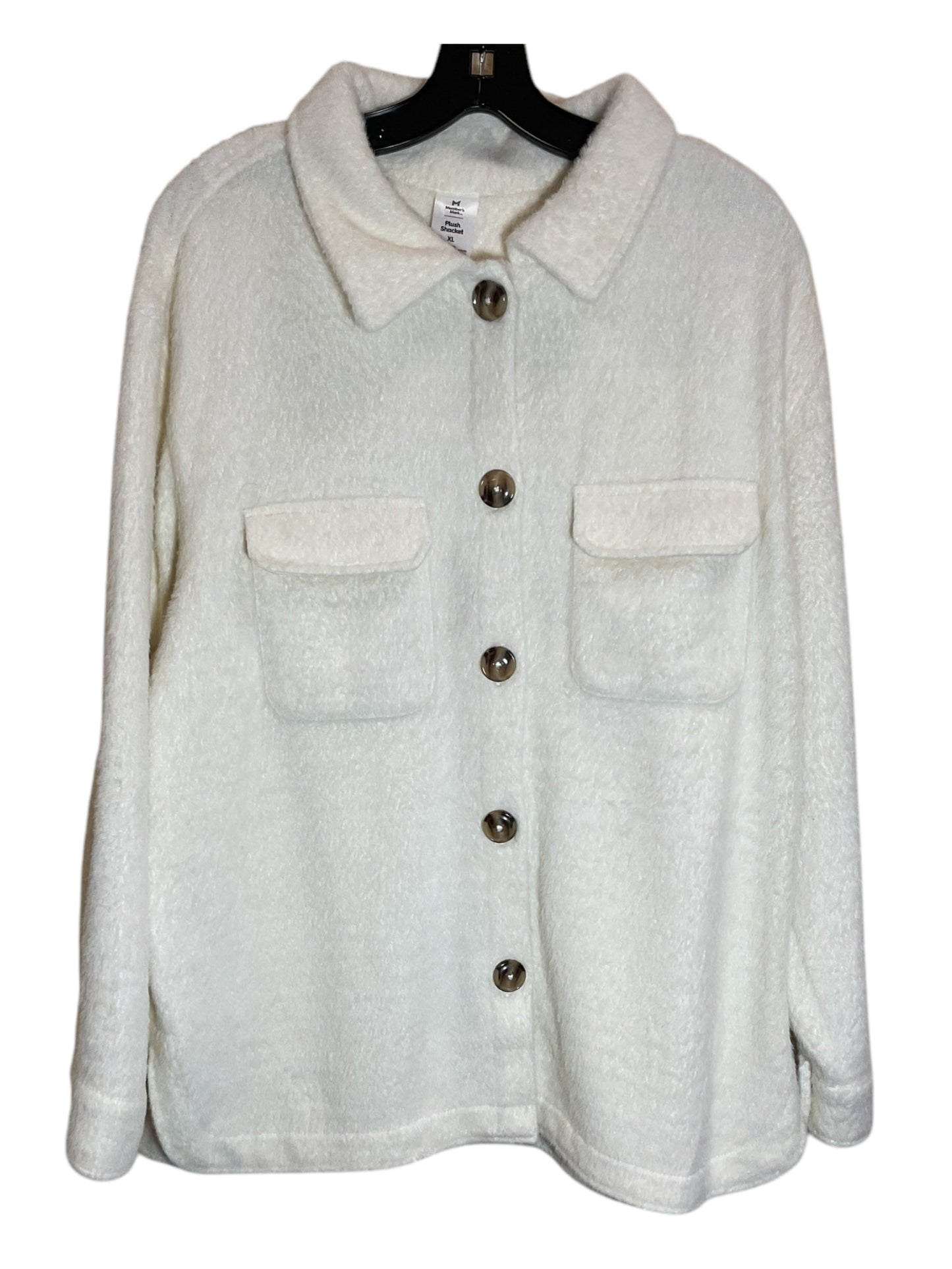 Jacket Shirt By Clothes Mentor In Cream, Size: Xl