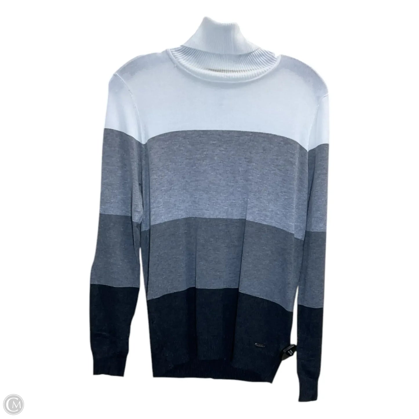 Sweater By Calvin Klein In Grey & White, Size: M