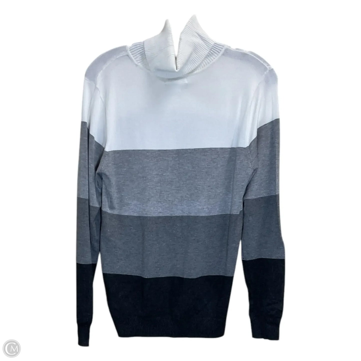 Sweater By Calvin Klein In Grey & White, Size: M