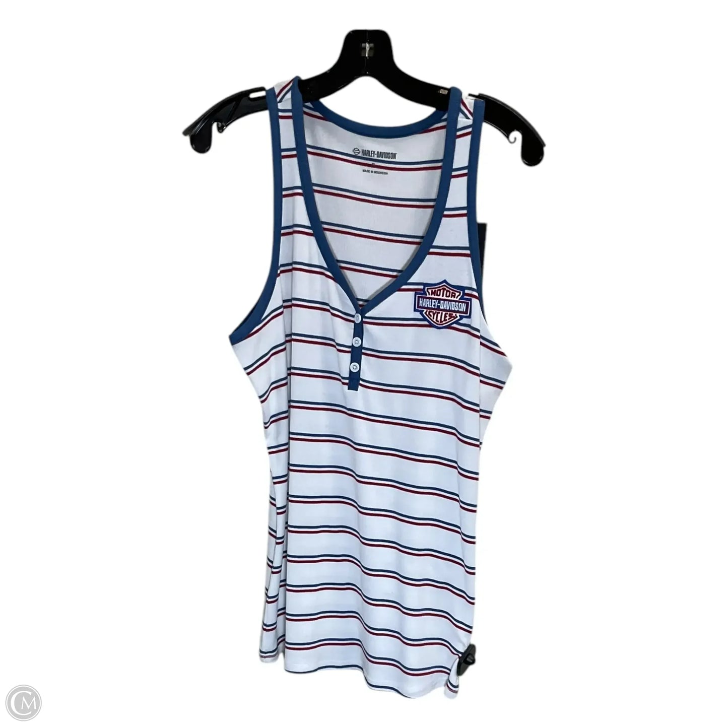 Top Sleeveless By Harley Davidson In Striped Pattern, Size: Xl