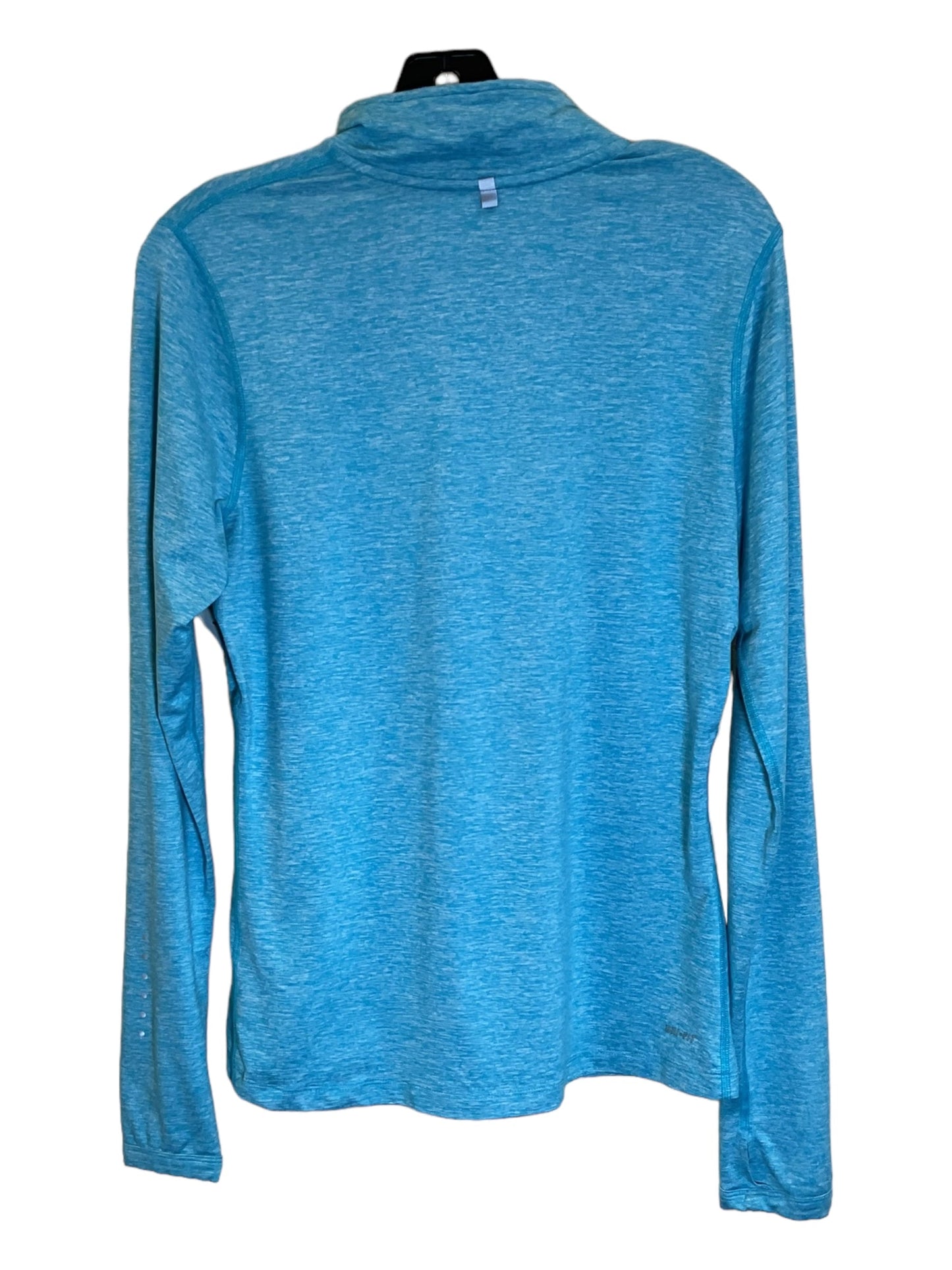 Teal Athletic Top Long Sleeve Collar Nike Apparel, Size M