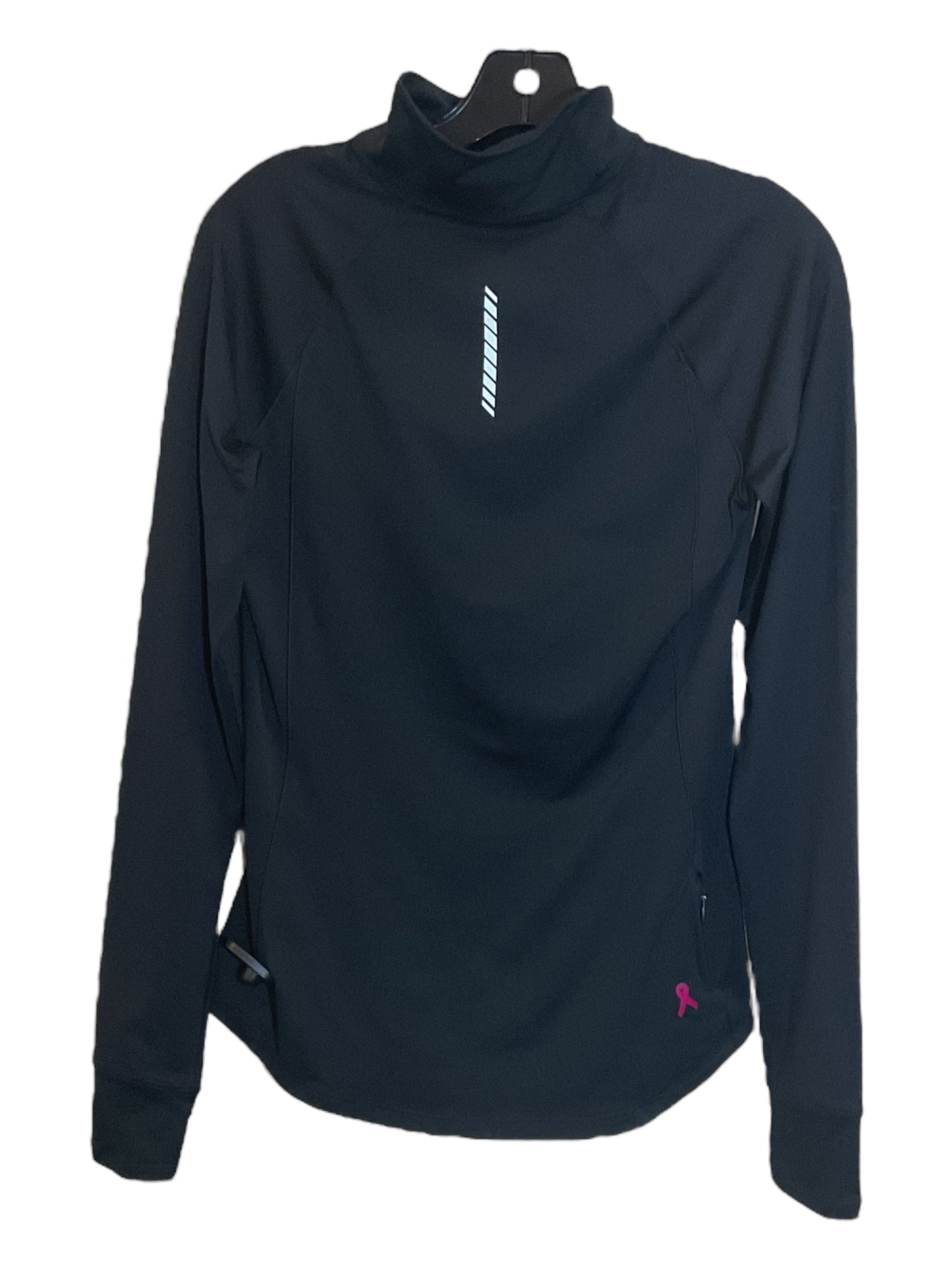 Black Athletic Top Long Sleeve Collar Under Armour, Size M