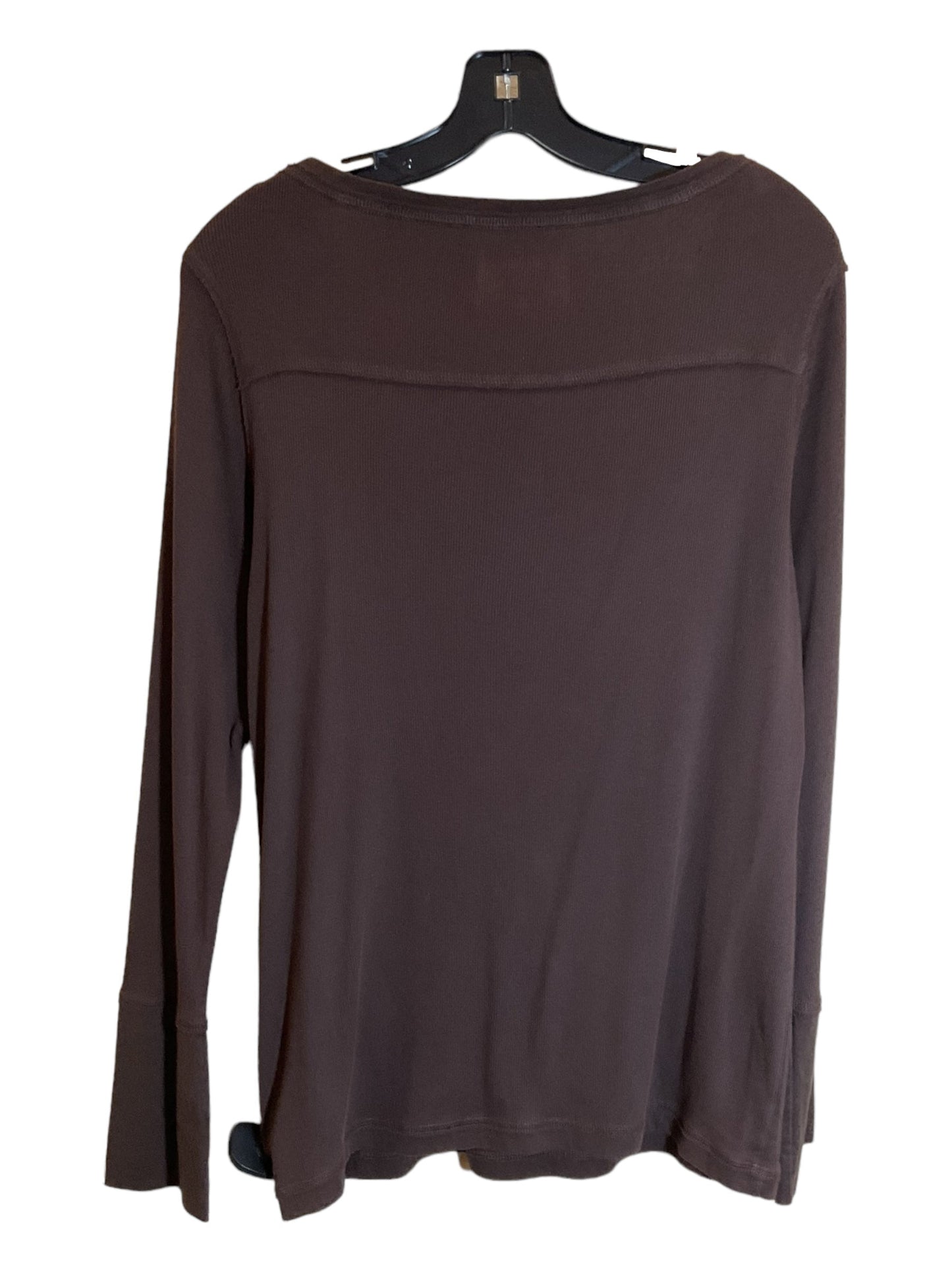 Brown Top Long Sleeve Ruff Hewn, Size L