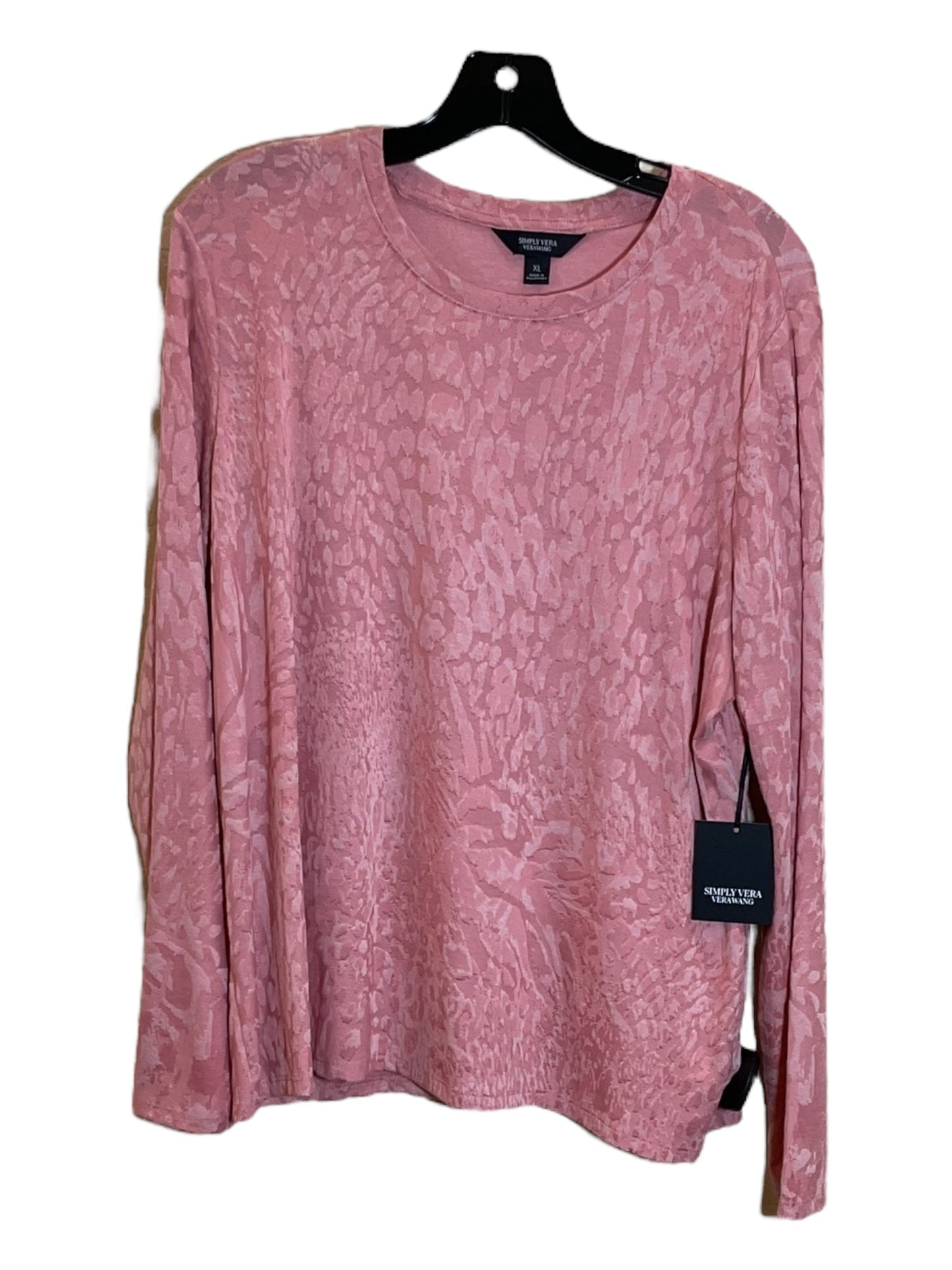 Pink Top Long Sleeve Simply Vera, Size Xl