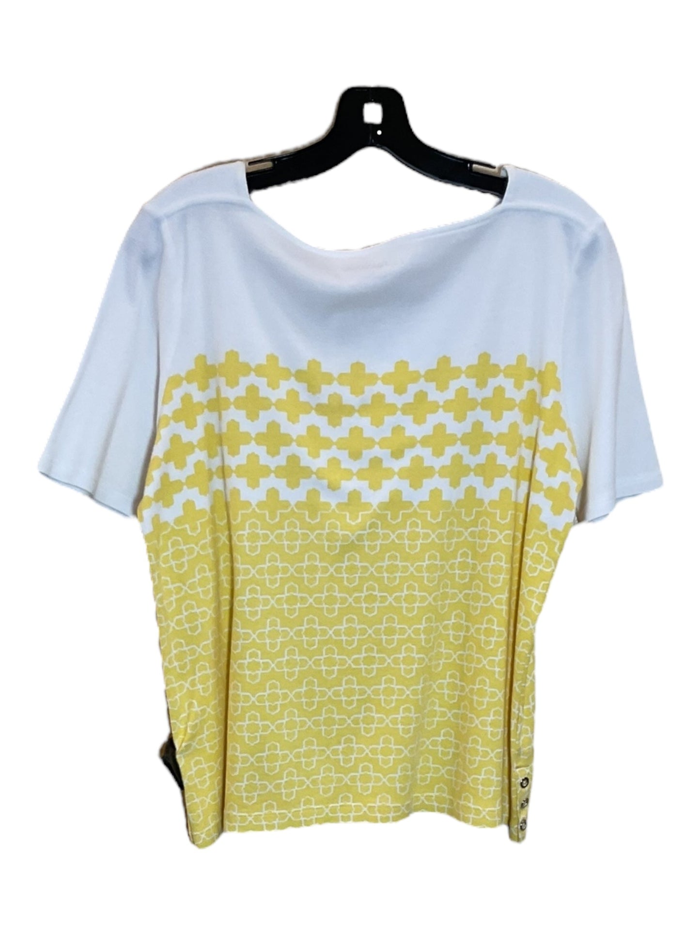White & Yellow Top Short Sleeve Croft And Barrow, Size L