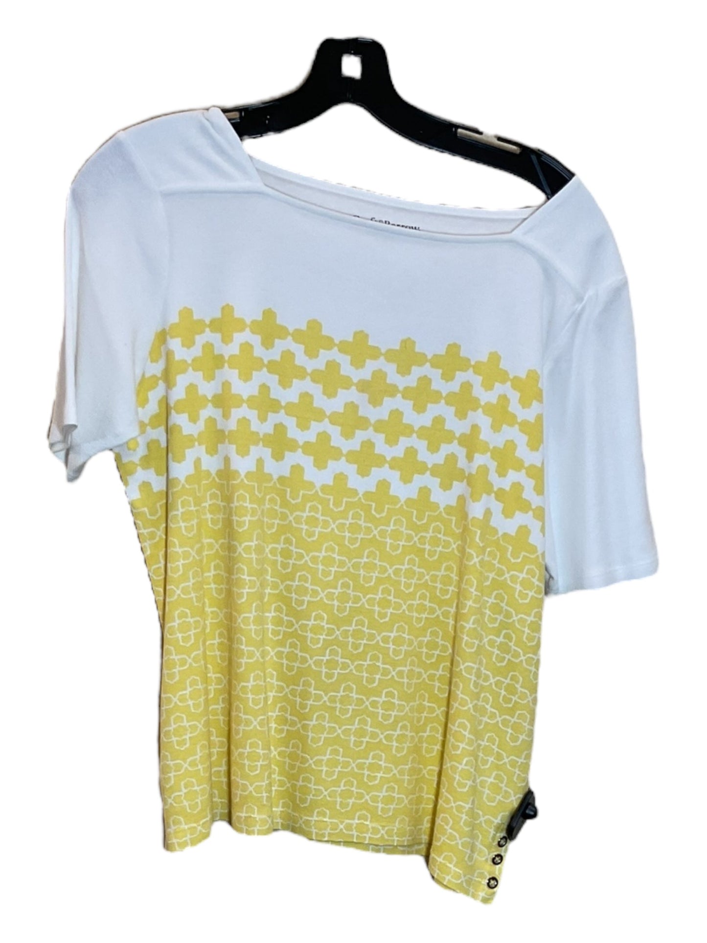 White & Yellow Top Short Sleeve Croft And Barrow, Size L