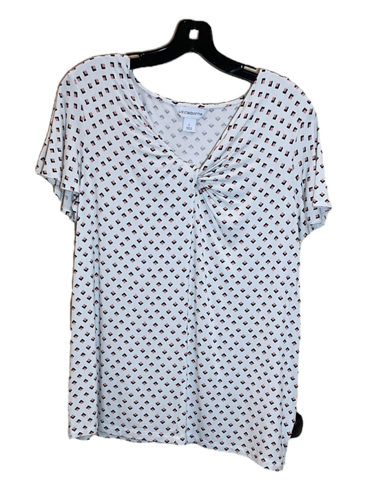 White Top Short Sleeve Liz Claiborne, Size L