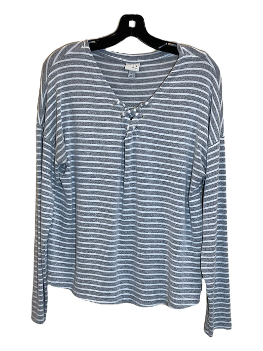 Grey & White Top Long Sleeve A New Day, Size L