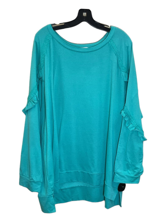 Top Long Sleeve By Suzanne Betro In Green, Size: 4x