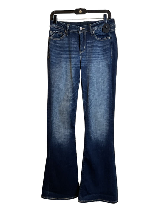 Blue Denim Jeans Flared Buckle Black, Size 4