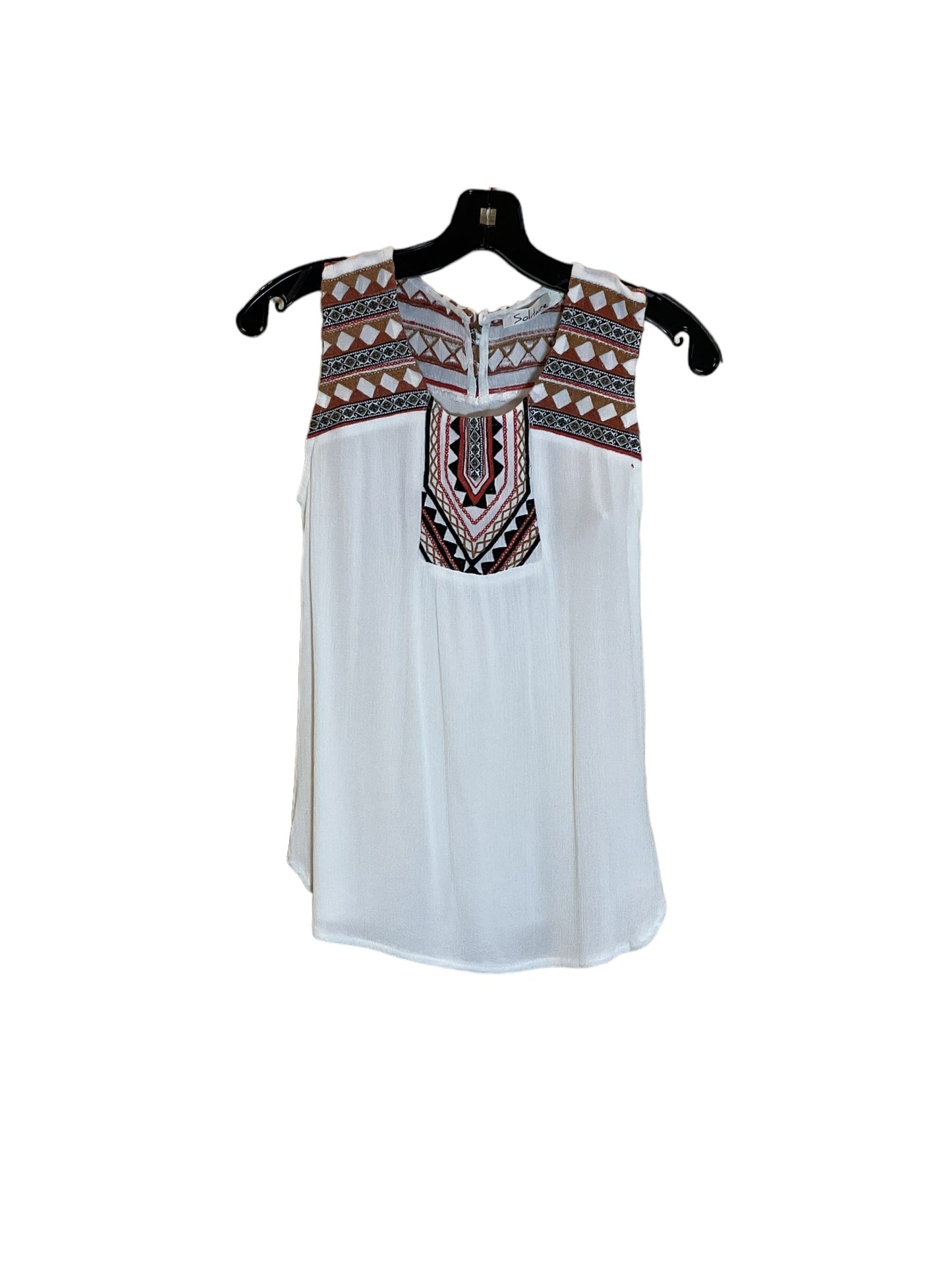 White Top Sleeveless Solitaire, Size S