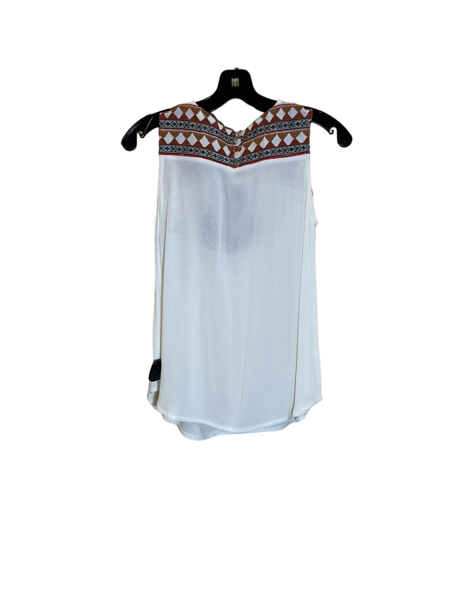 White Top Sleeveless Solitaire, Size S