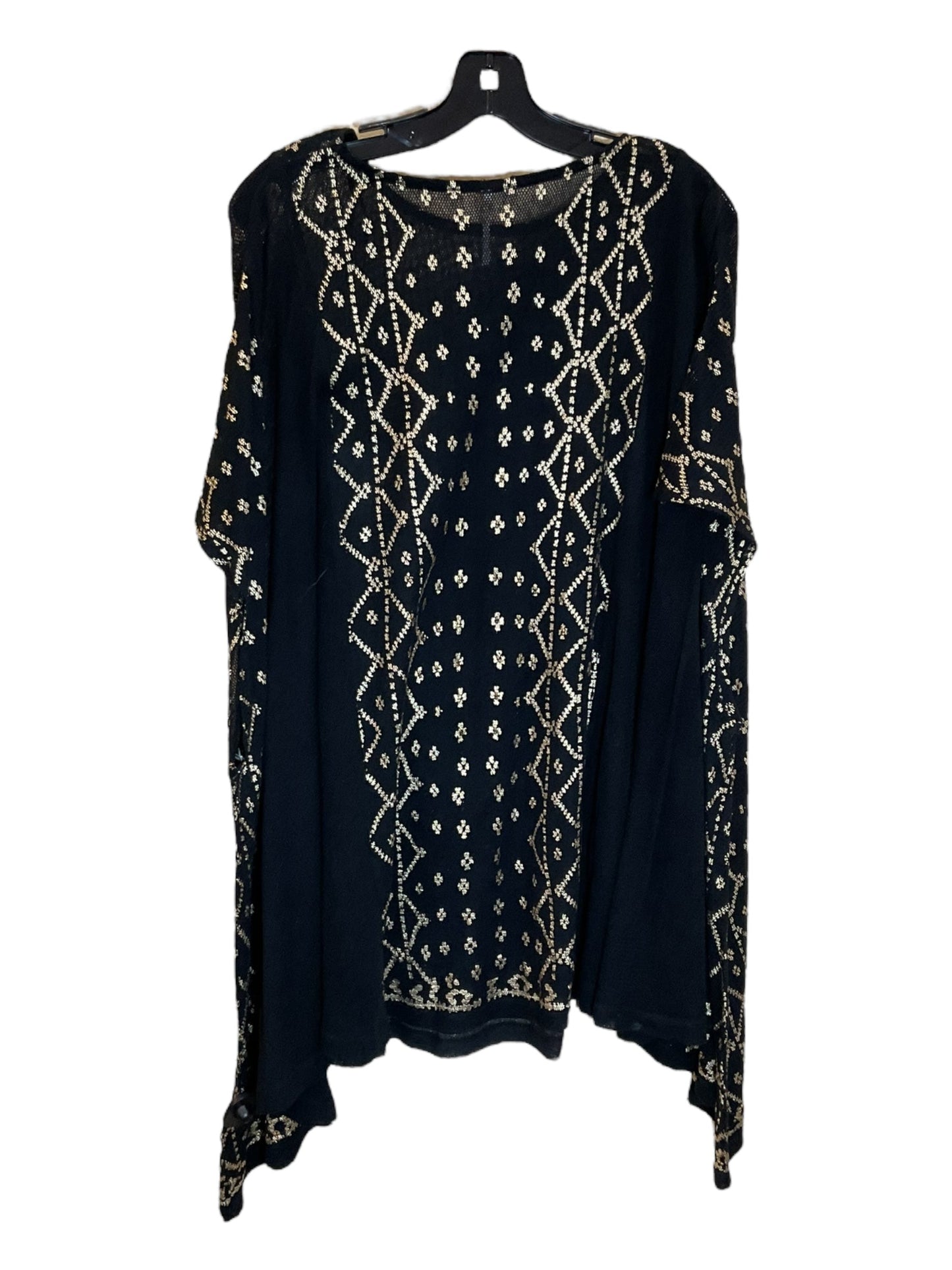 Black & Gold Tunic Long Sleeve Free People, Size S