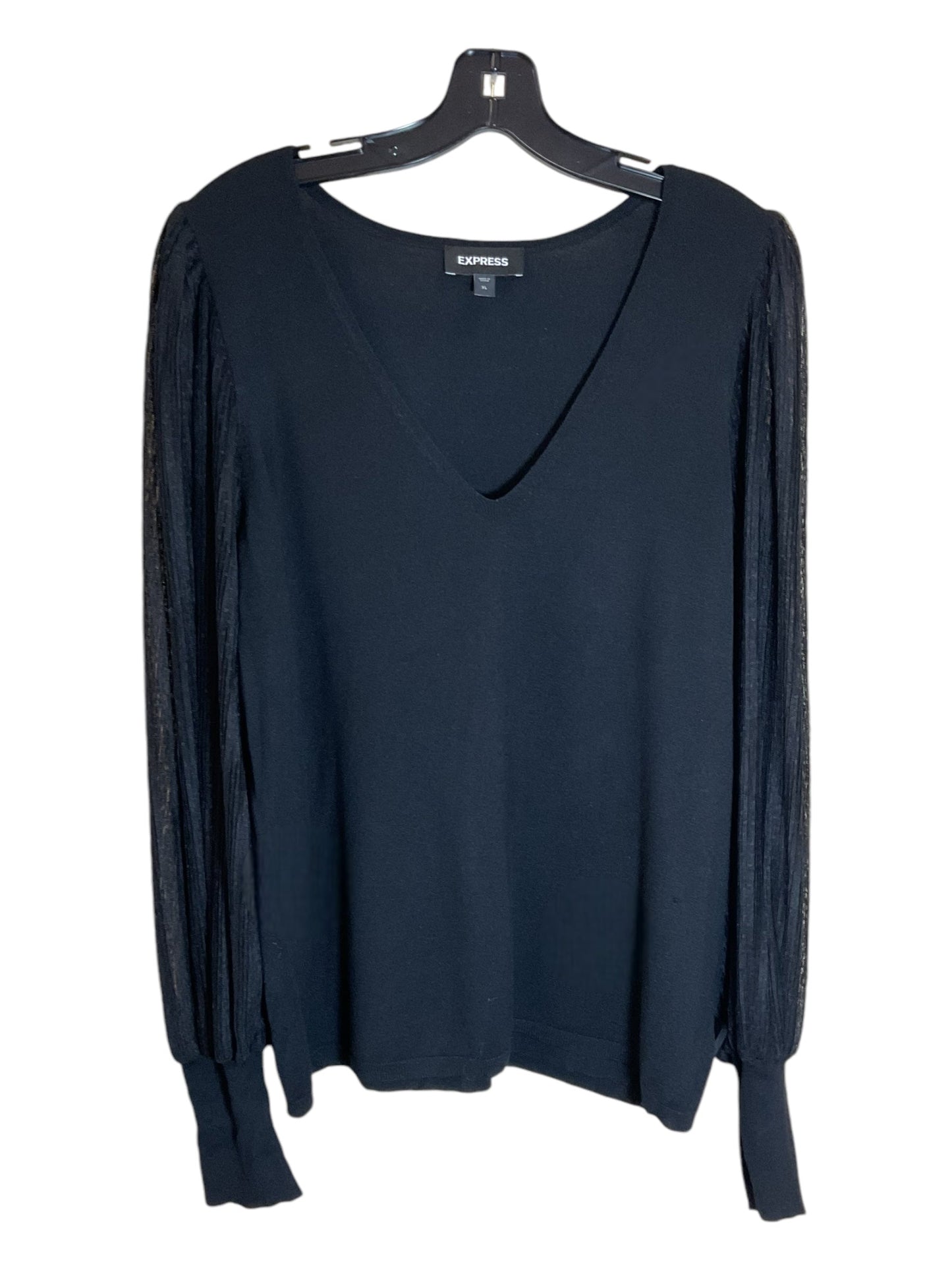 Top Long Sleeve By Express In Black, Size: Xl