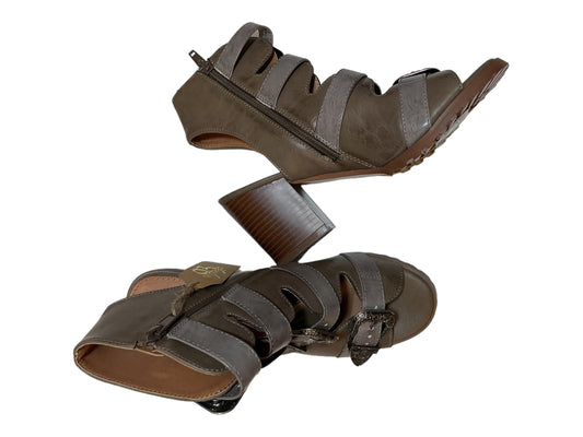 Tan Sandals Heels Block Clothes Mentor, Size 7