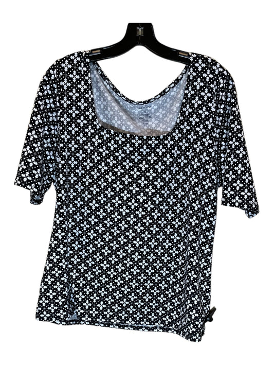 Black & White Top Short Sleeve Croft And Barrow, Size Xl