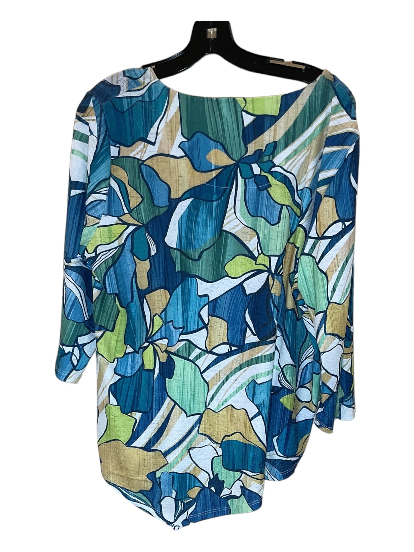 Blue & Green Top Long Sleeve Alfred Dunner, Size M