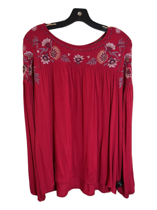 Red Top Long Sleeve Knox Rose, Size L