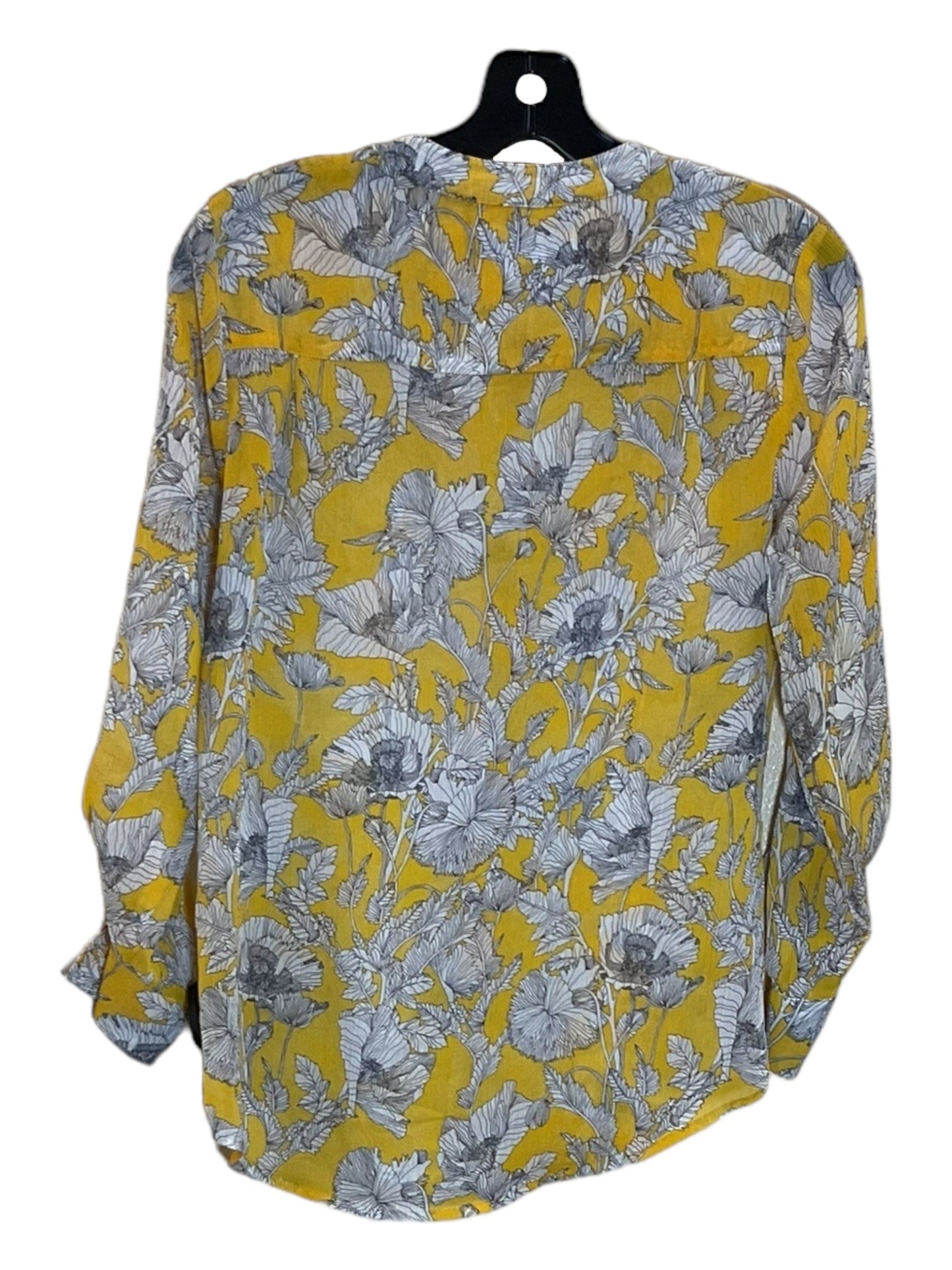 Yellow Blouse Long Sleeve Liz Claiborne, Size Petite   S