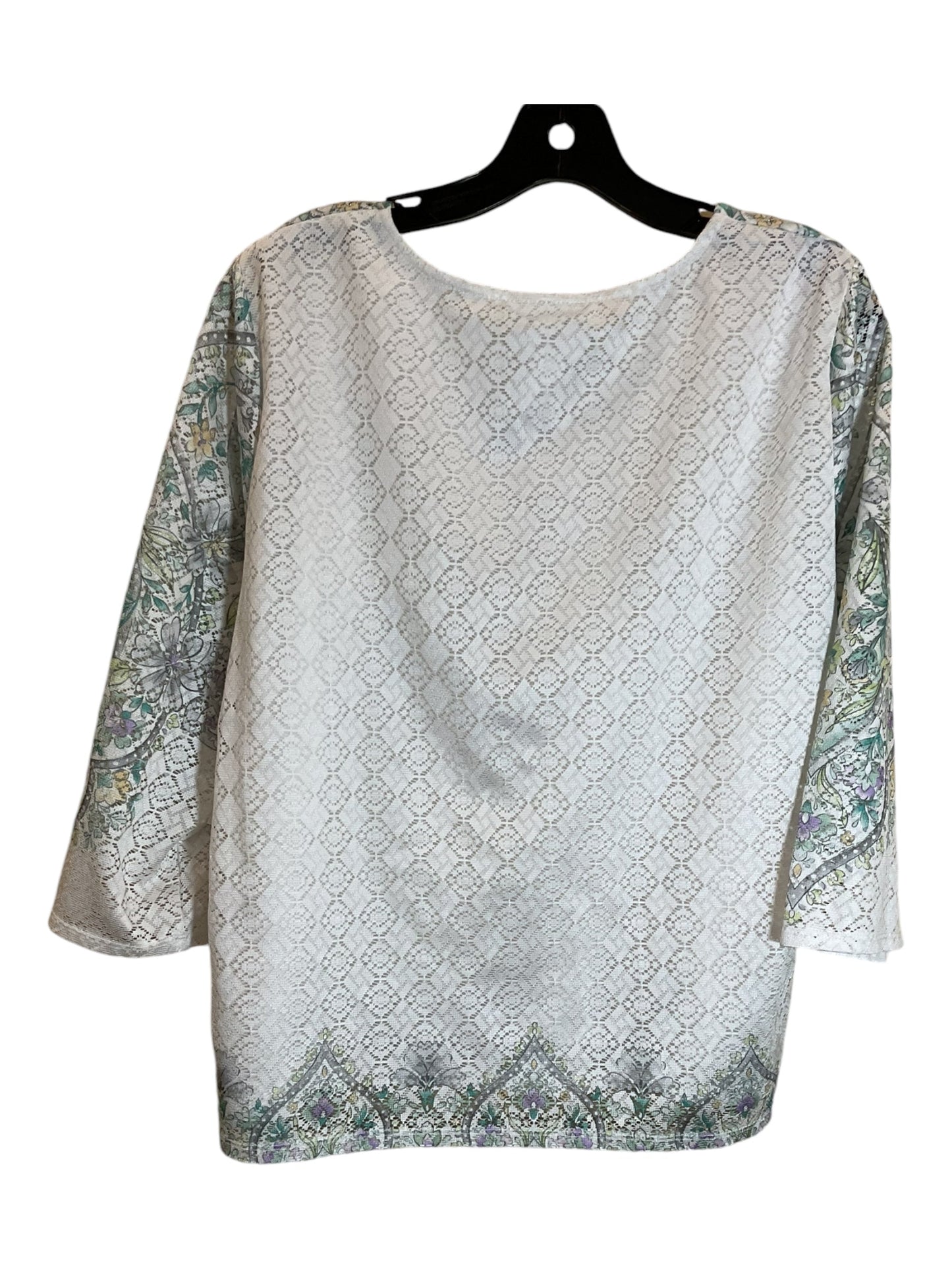 Top Long Sleeve By Alfred Dunner In White, Size: Petite L