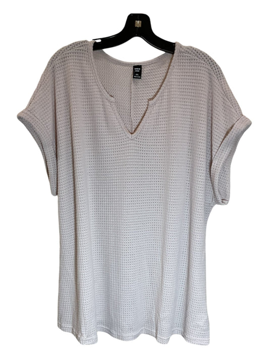 Top Short Sleeve By Shein In Tan, Size: 3x