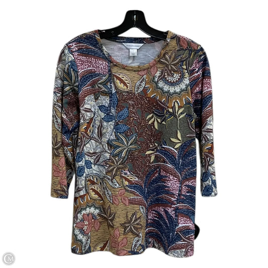 Top 3/4 Sleeve By Christopher And Banks In Multi-colored, Size: S