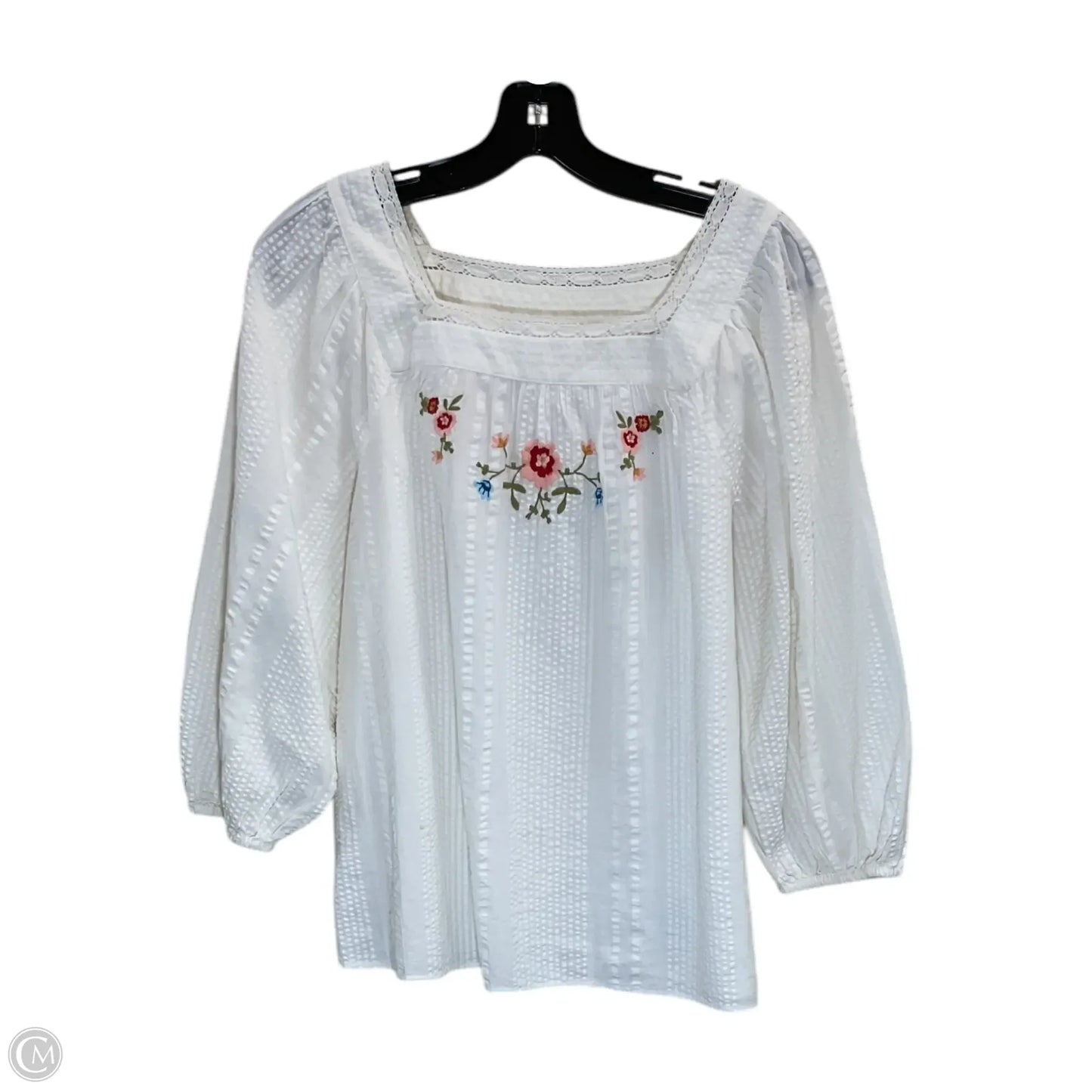 Top 3/4 Sleeve By Lc Lauren Conrad In White, Size: S