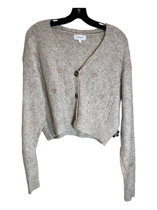 Sweater Cardigan By Bohme In Tan, Size: L