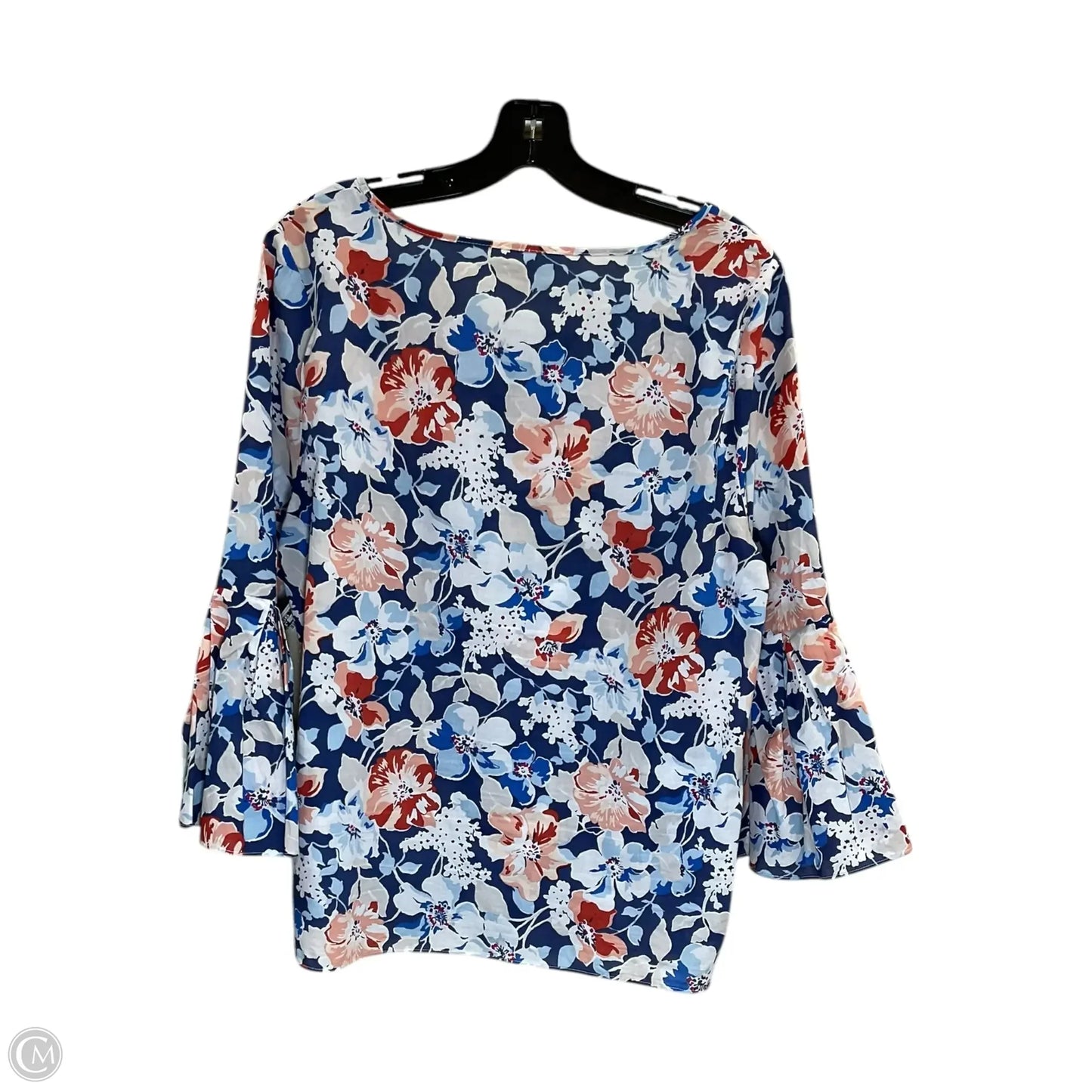 Top Long Sleeve By Jane And Delancey In Blue & White, Size: Xl