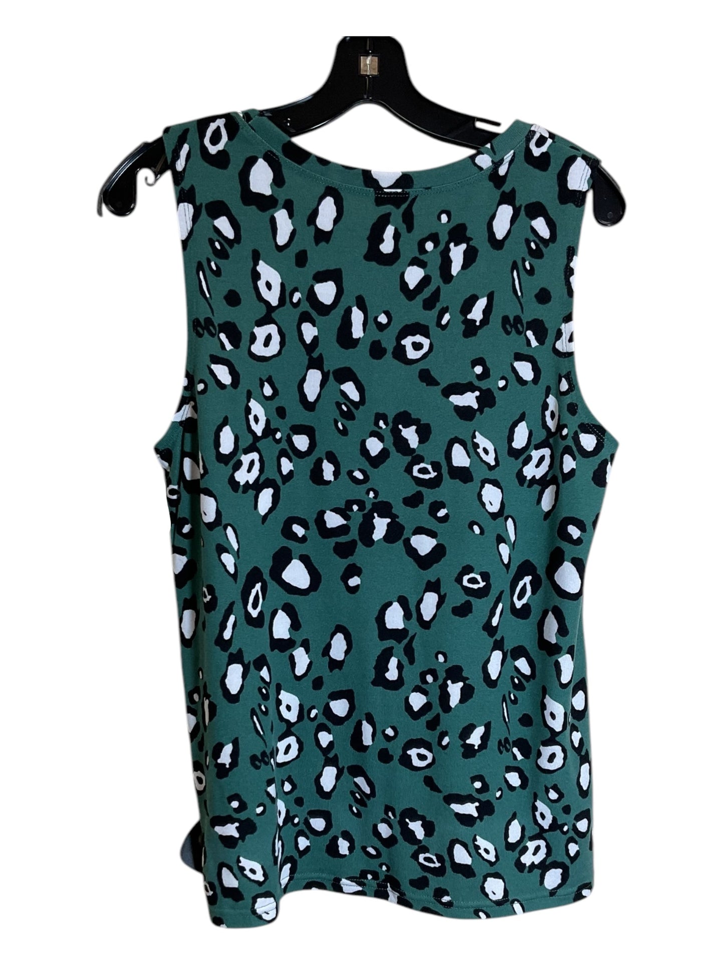 Top Sleeveless By Clothes Mentor In Green & White, Size: M