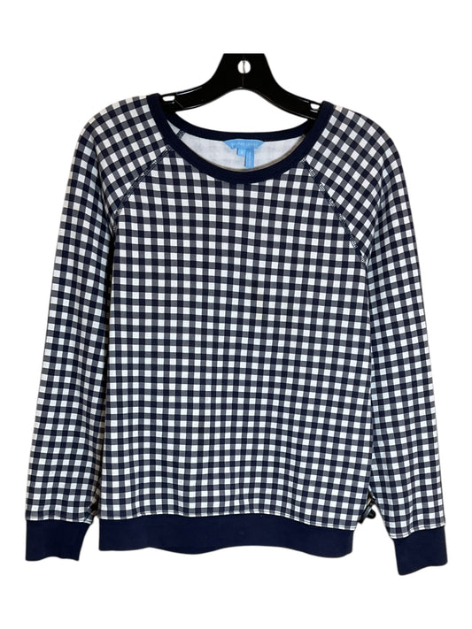 Top Long Sleeve By Draper James In Blue & White, Size: S