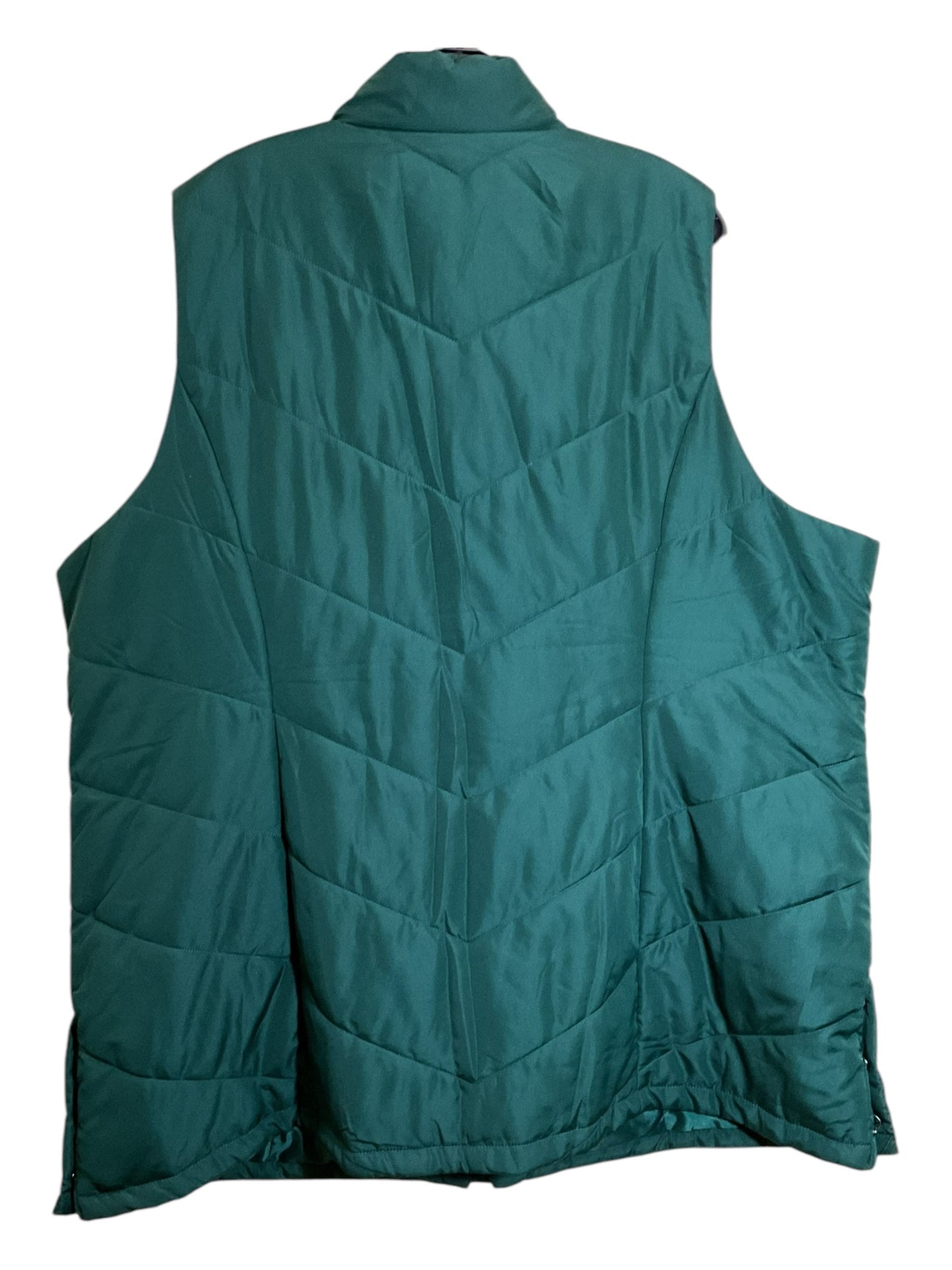 Vest Puffer & Quilted By Cj Banks In Green, Size: 3x