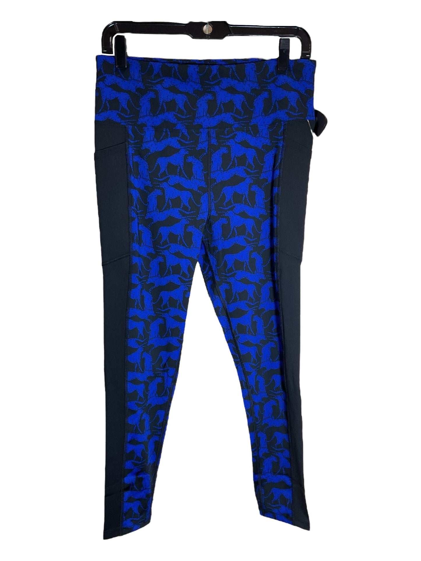 Athletic Leggings By Lularoe In Black & Blue, Size: L