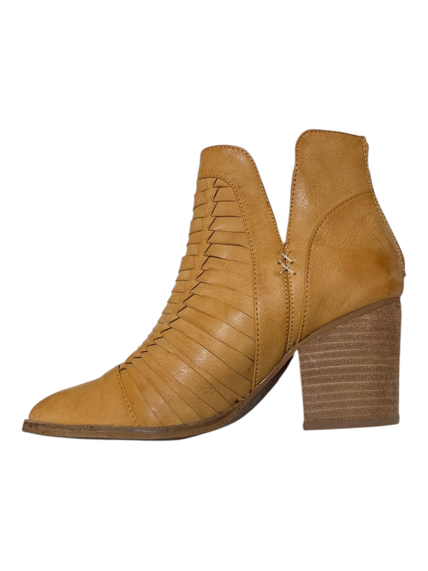 Boots Ankle Heels By Clothes Mentor In Yellow, Size: 5.5