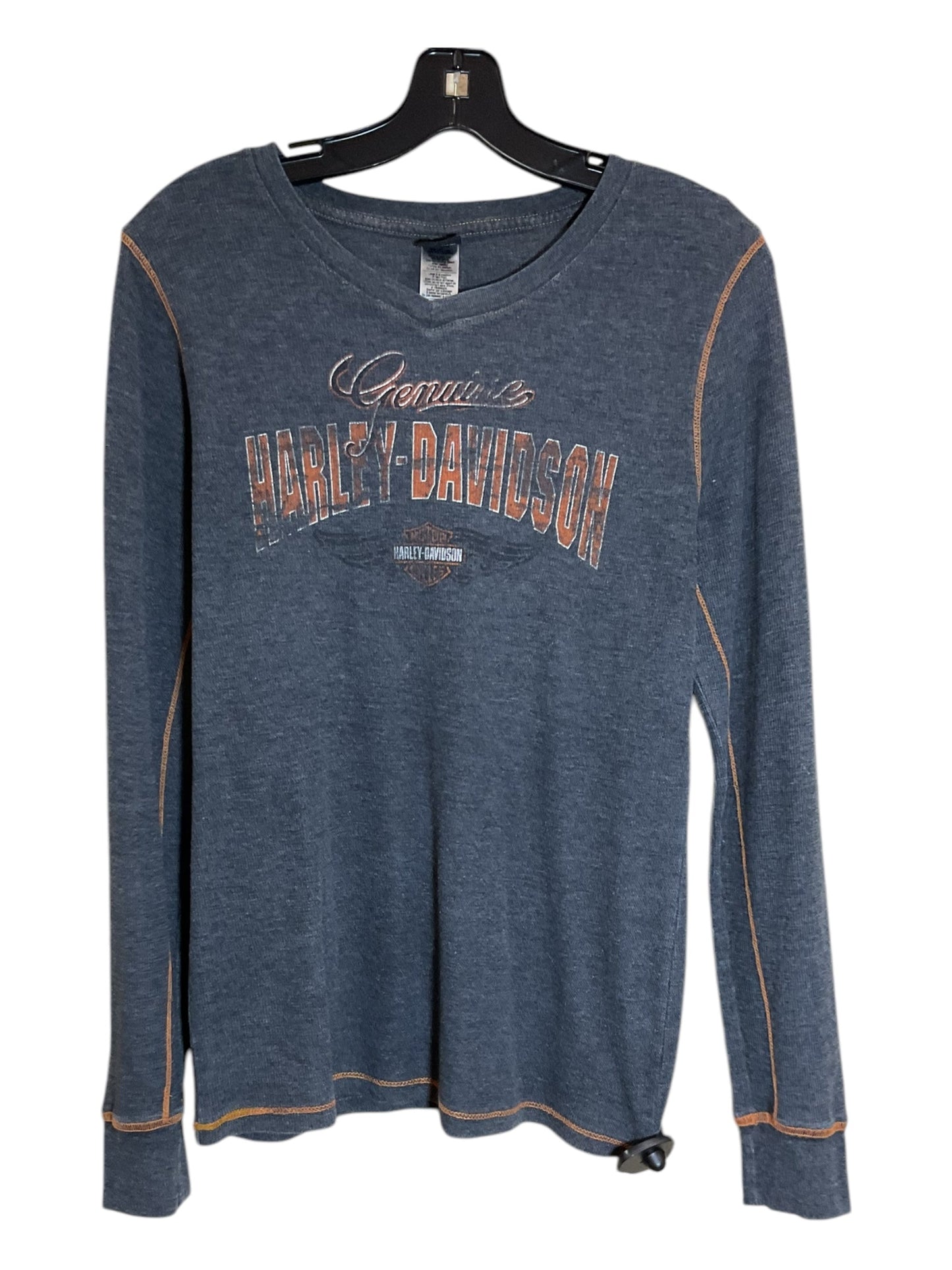 Top Long Sleeve By Harley Davidson In Grey, Size: L