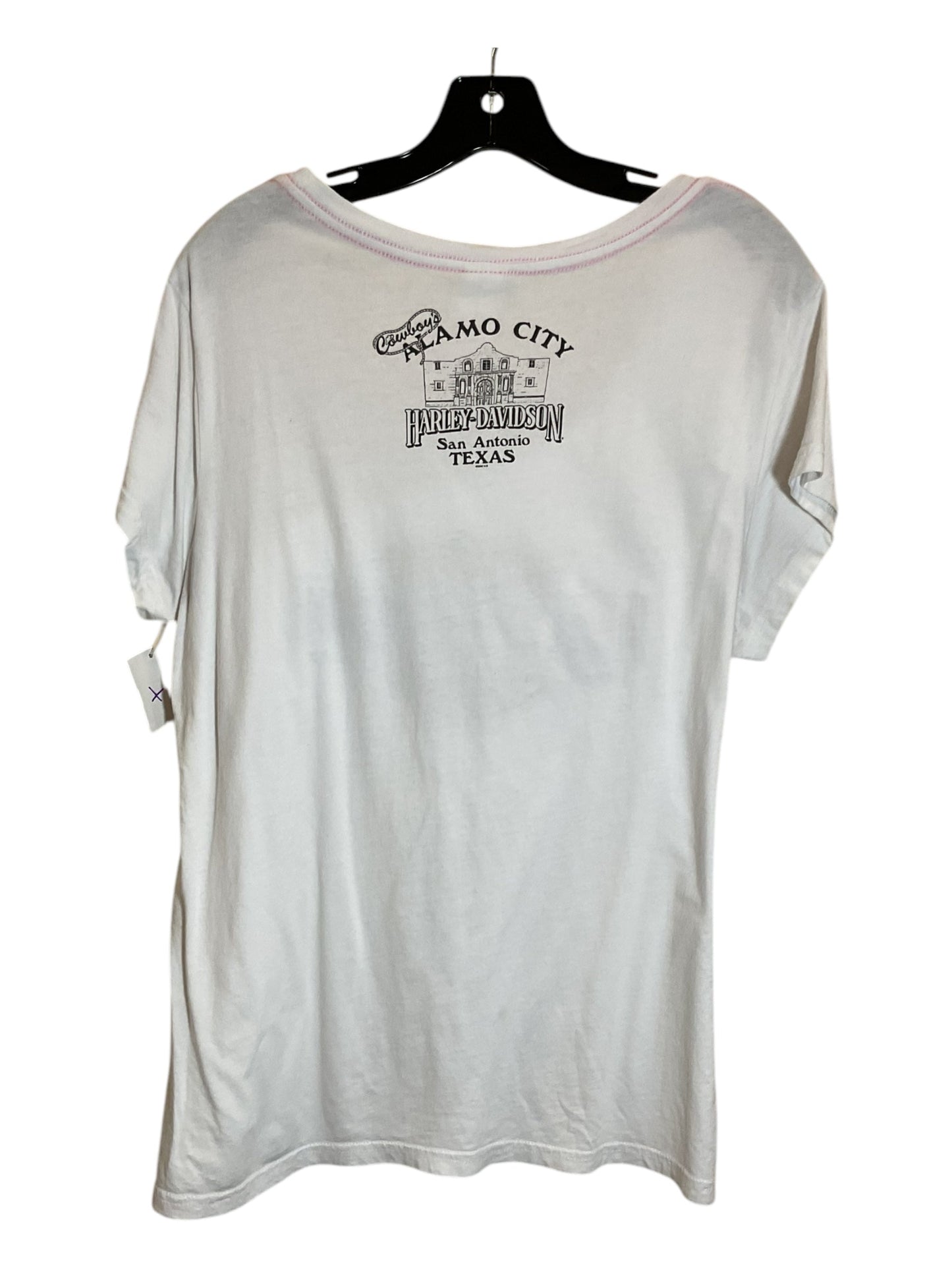 Top Short Sleeve By Harley Davidson In White, Size: 2x