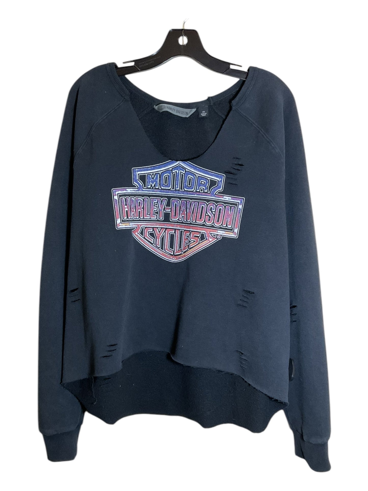 Sweatshirt Crewneck By Harley Davidson In Black, Size: 2x