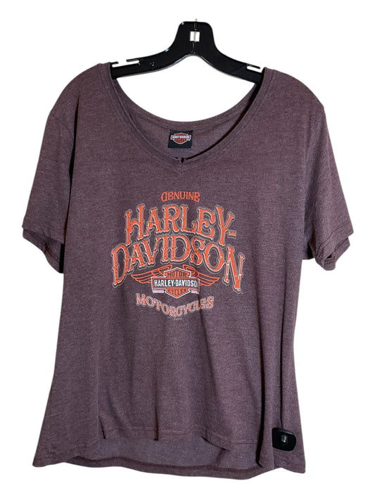 Top Short Sleeve By Harley Davidson In Brown, Size: 2x