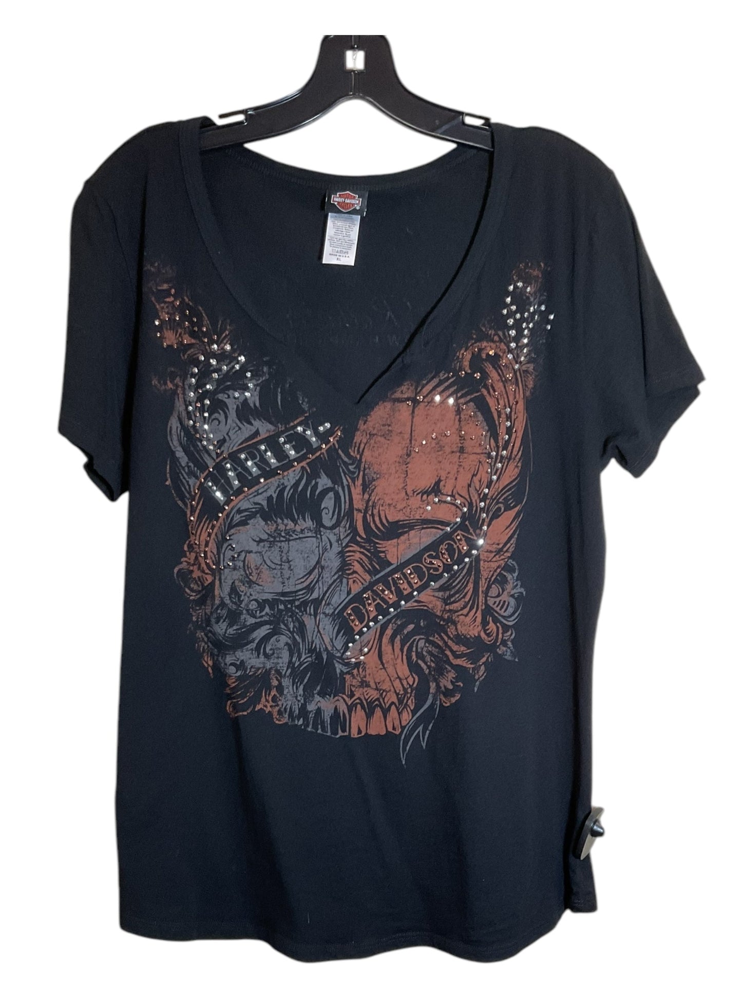 Top Short Sleeve By Harley Davidson In Black, Size: Xl