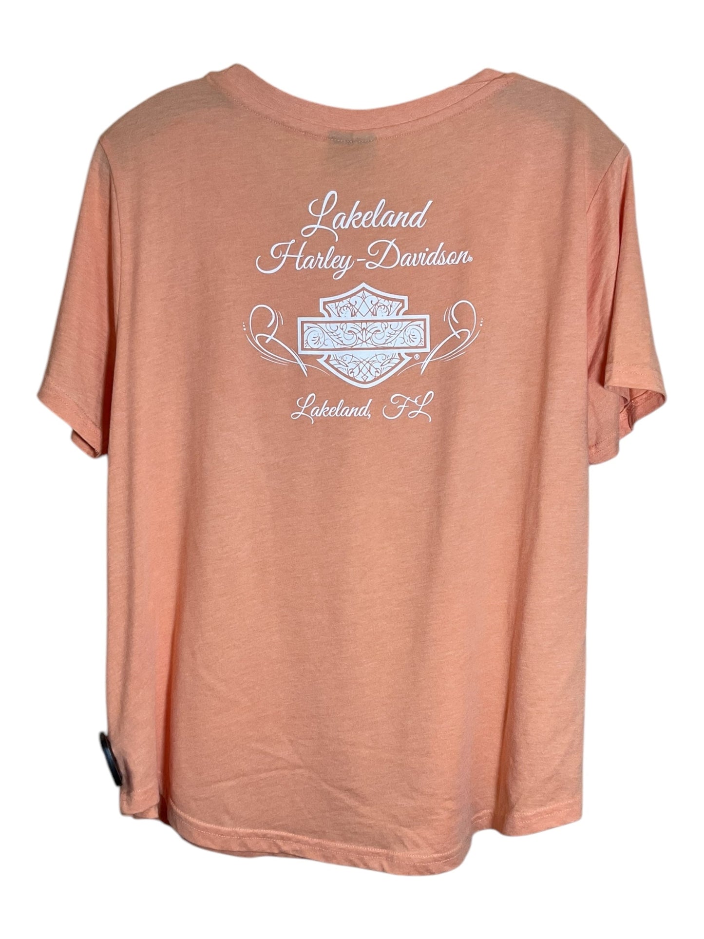 Top Short Sleeve By Harley Davidson In Orange, Size: 2x