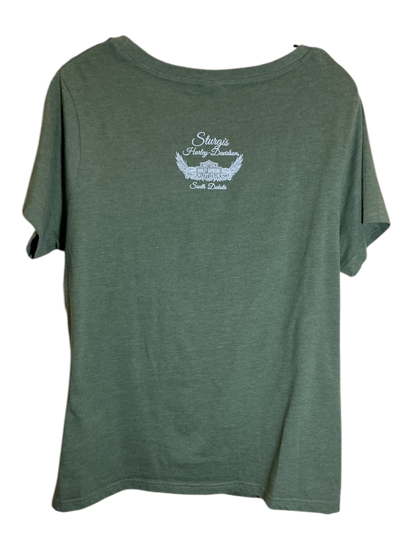 Top Short Sleeve By Harley Davidson In Green, Size: 2x