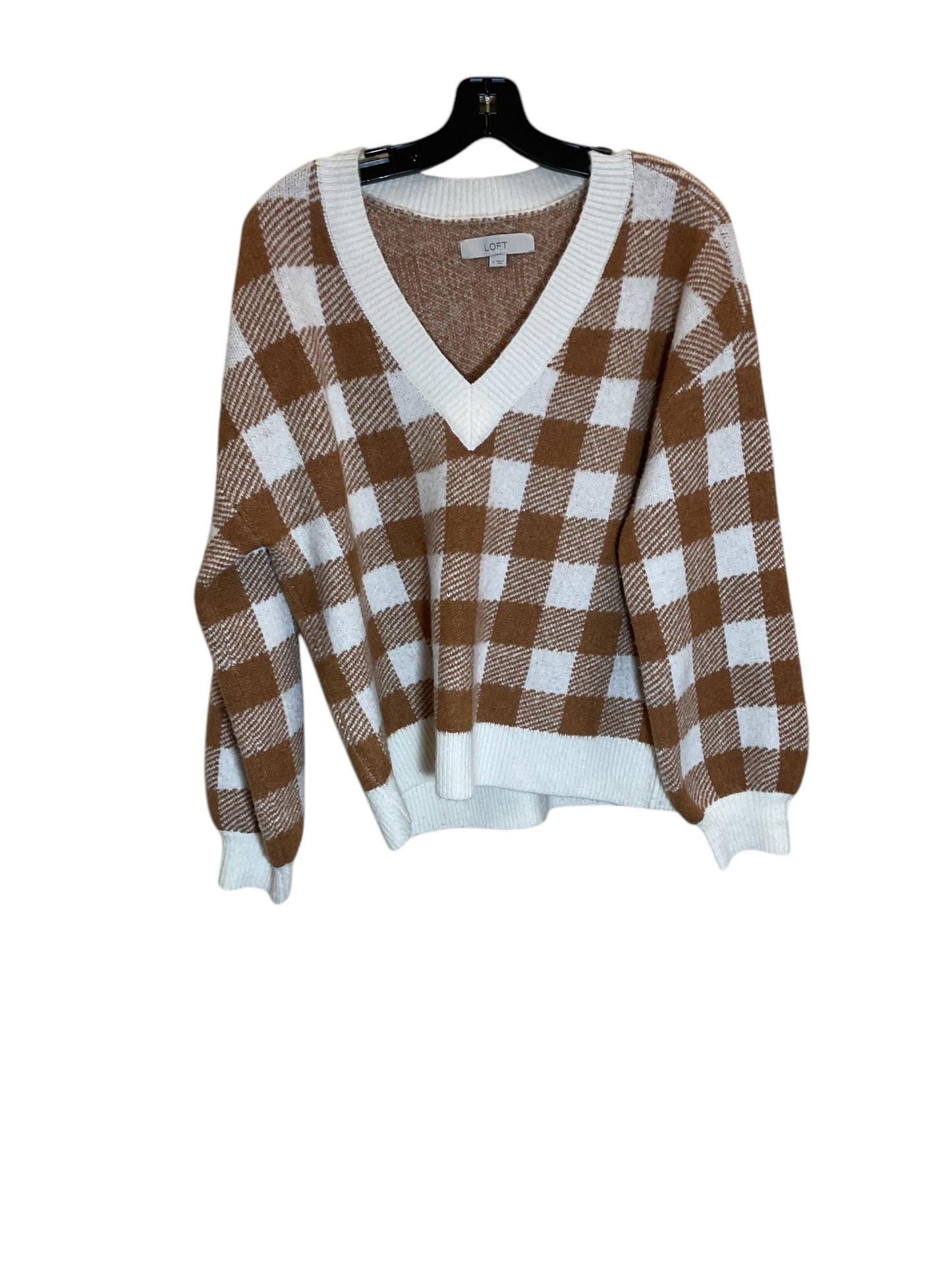 Sweater By Loft In Tan & White, Size: M